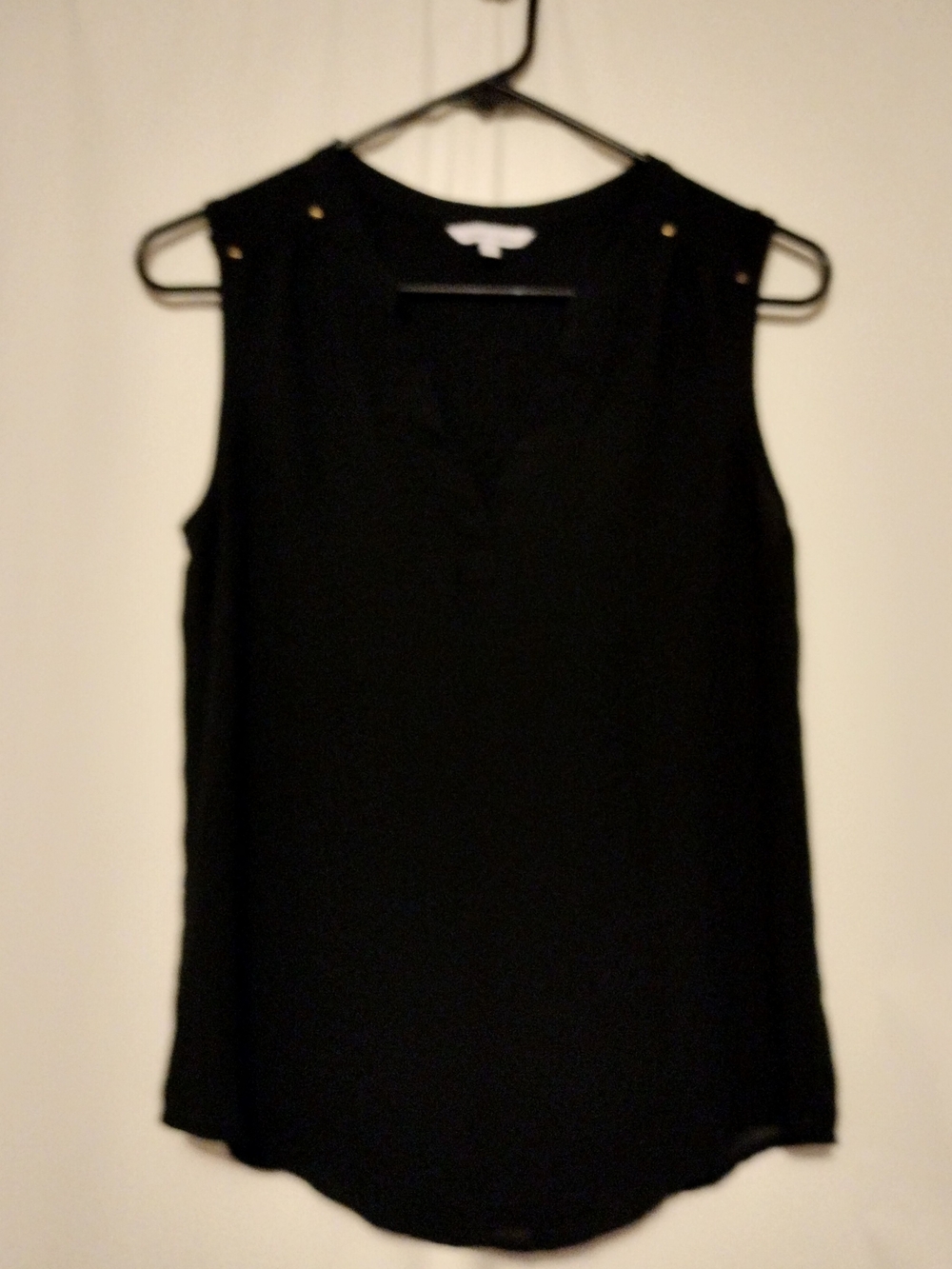 Naked Zebra Black Sleeveless V-Neck Blouse - Size S